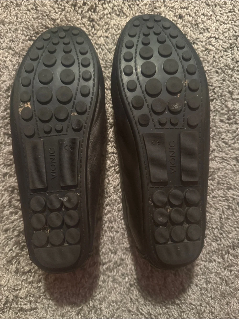 Vionic Black Leather Penny Loafers